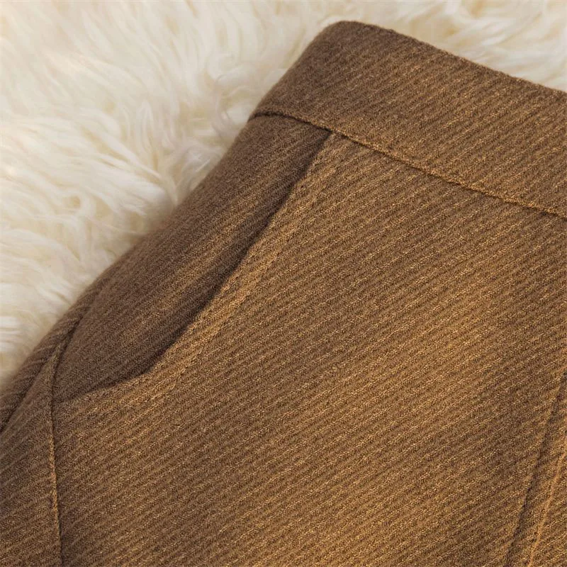Fashion Faux Wool Women Mini Skirts Korean Elegant Office Lady A Line Skirts High Waist Streetwear Slim All Match Female Skirts