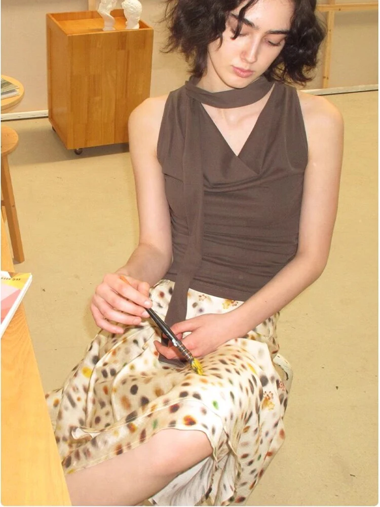 CHEERART Psychedelic Dot Summer Skirt For Women Designer Layered A Line Knee Length Ladies Skirt 2026 Fashion Trends