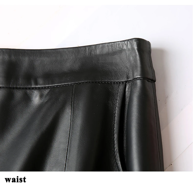 Women Clothing 2025 Spring New Genuine Leather Skirt Femme High Waist A-line Long Jupe Mujer Umbrella Dark Green Faldas Largas