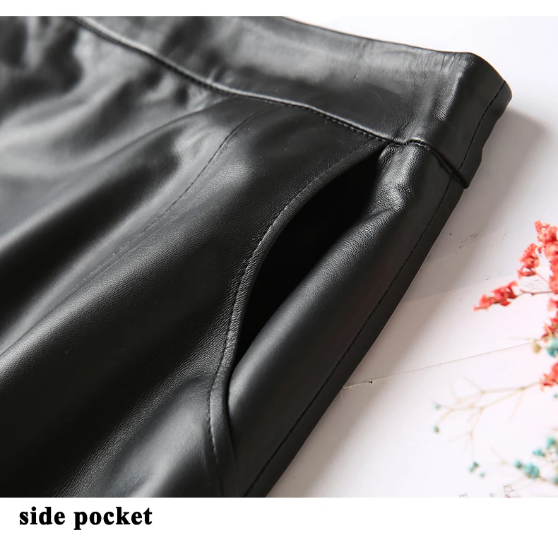Women Clothing 2025 Spring New Genuine Leather Skirt Femme High Waist A-line Long Jupe Mujer Umbrella Dark Green Faldas Largas