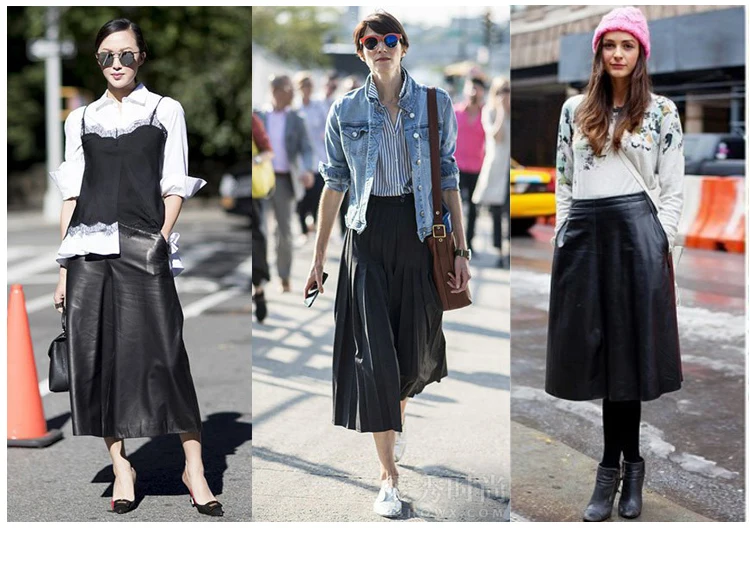 Women Clothing 2025 Spring New Genuine Leather Skirt Femme High Waist A-line Long Jupe Mujer Umbrella Dark Green Faldas Largas