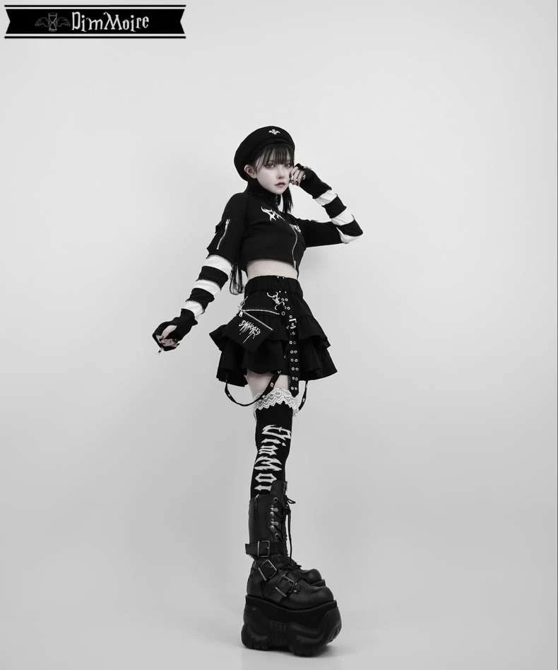 Mine Series Y2k Black Elastic Waist Skirt Summer Student Girls Sweet Cool Mini Skirt Harajuku Academic Subculture Cake Skirt