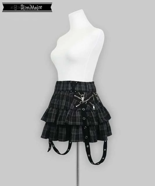 Mine Series Y2k Black Elastic Waist Skirt Summer Student Girls Sweet Cool Mini Skirt Harajuku Academic Subculture Cake Skirt