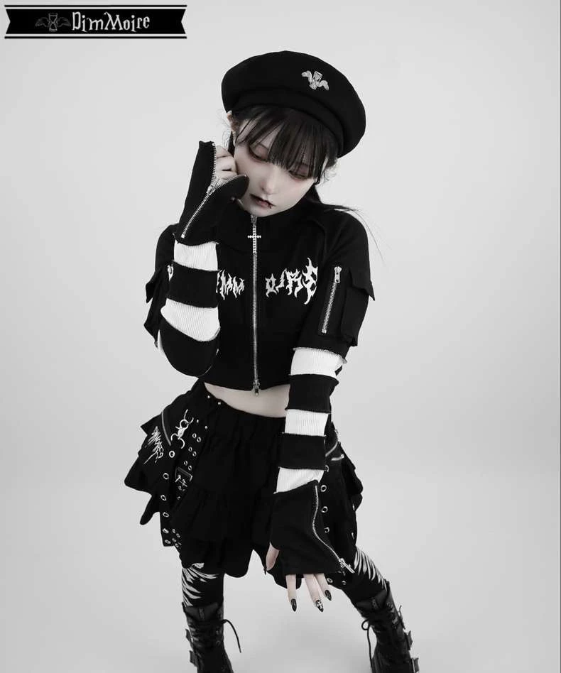 Mine Series Y2k Black Elastic Waist Skirt Summer Student Girls Sweet Cool Mini Skirt Harajuku Academic Subculture Cake Skirt