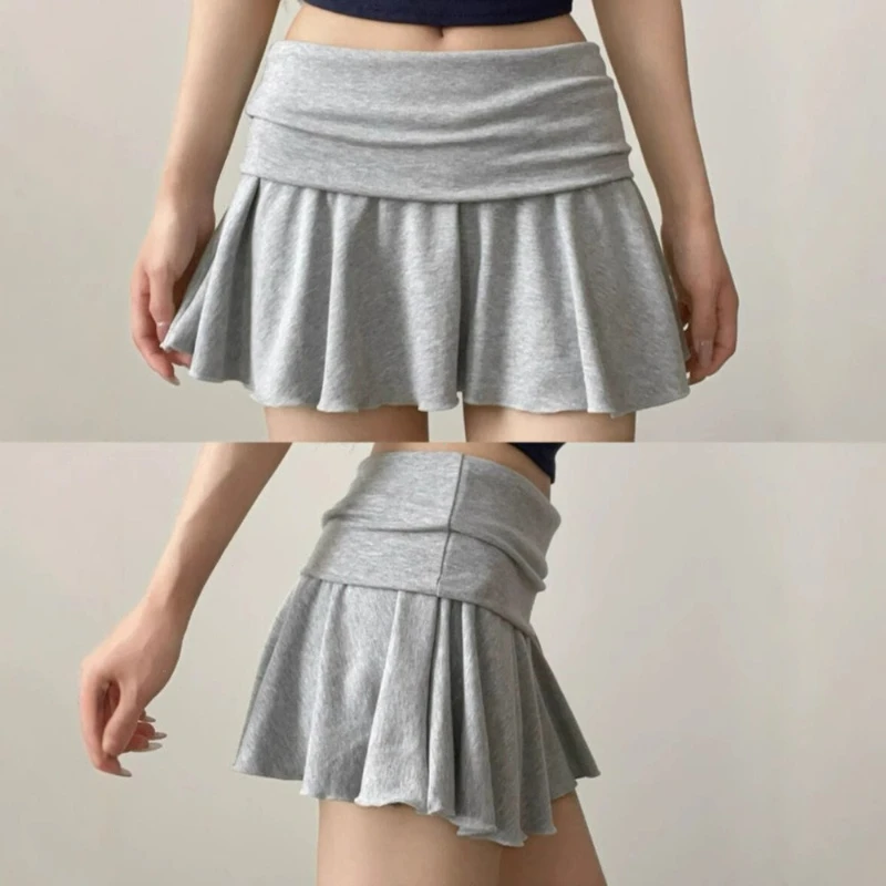 2026Women Short Dress High Elasticity Athletic Short High Waist Skirt Waist-Flipping Ruched Skirts Prevent Exposure Golf Sports
