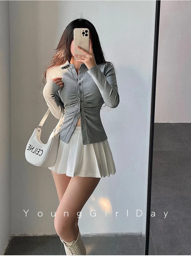 Pleated Skirt with Shorts Women Sexy High Waist White Black A-line Korean Gyaru Mini Tennis Skirt School Girl Summer