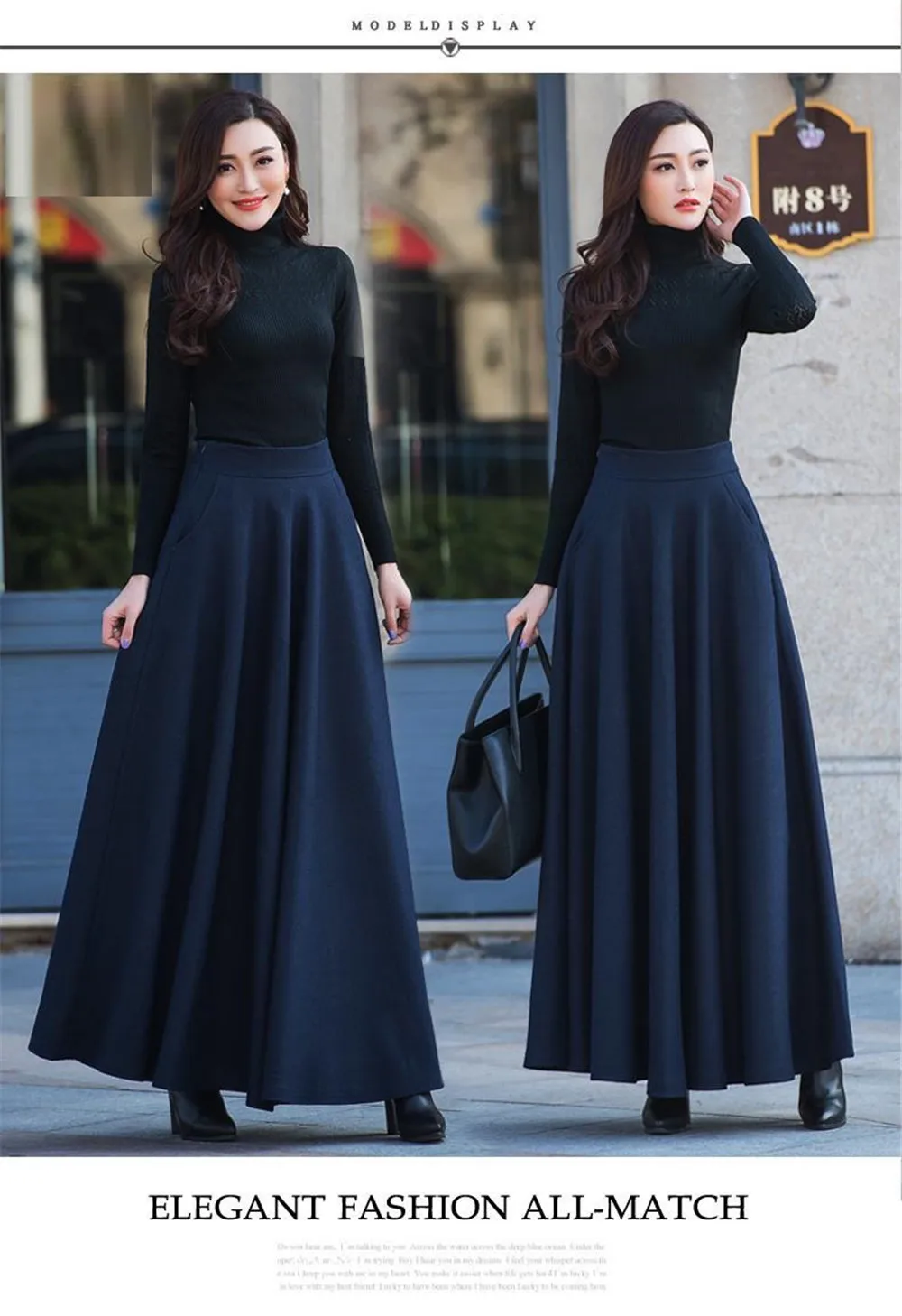 FairyShely 2026 Autumn Winter Retro High Waist Pleated Skirt Women Casual Pocket Woolen Maxi Skirt female Flare Red Long skirt