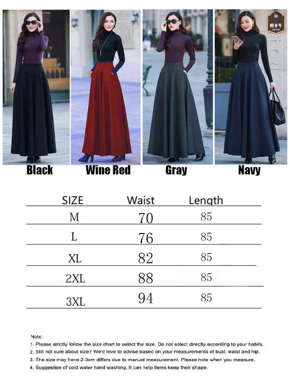 FairyShely 2026 Autumn Winter Retro High Waist Pleated Skirt Women Casual Pocket Woolen Maxi Skirt female Flare Red Long skirt