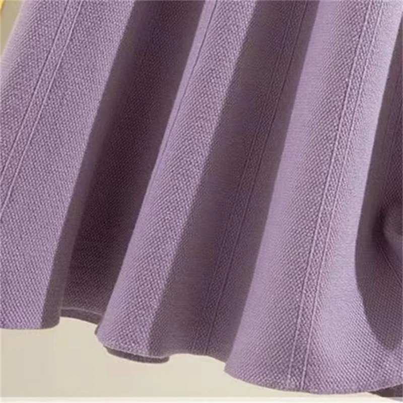 Women Knitted Skirt 2026 Autumn Winter New Loose Oversized Button Elastic Skirts Female Knitt Skirt Warm Women's Clothing