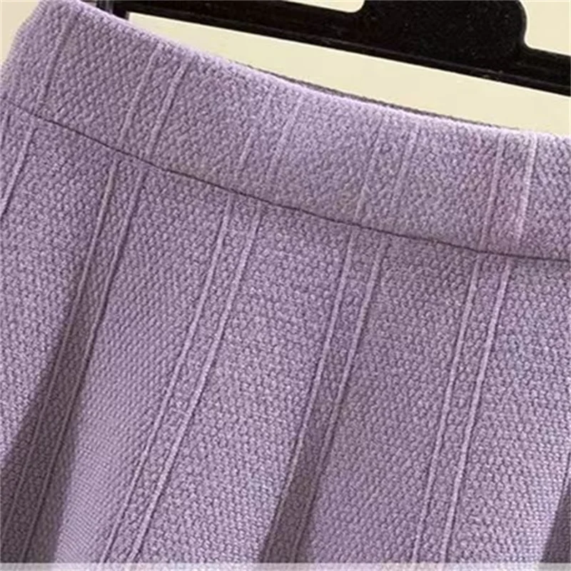 Women Knitted Skirt 2026 Autumn Winter New Loose Oversized Button Elastic Skirts Female Knitt Skirt Warm Women's Clothing