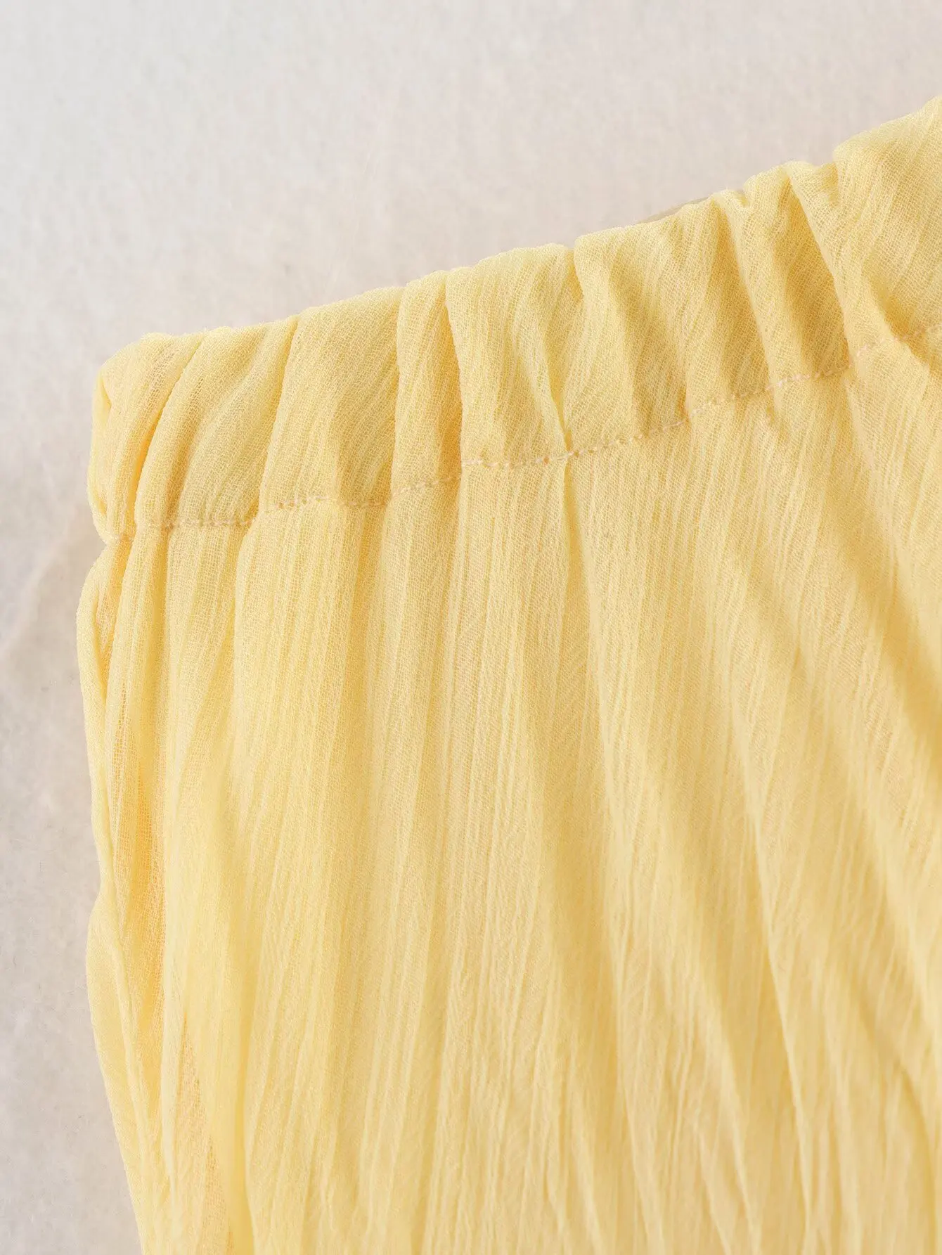 YENKYE Women Crinkle A-line Midi Butter Yellow Skirt Elastic Waist Spring Summer Holiday Elegant Skirts New 2025 Falda Mujer