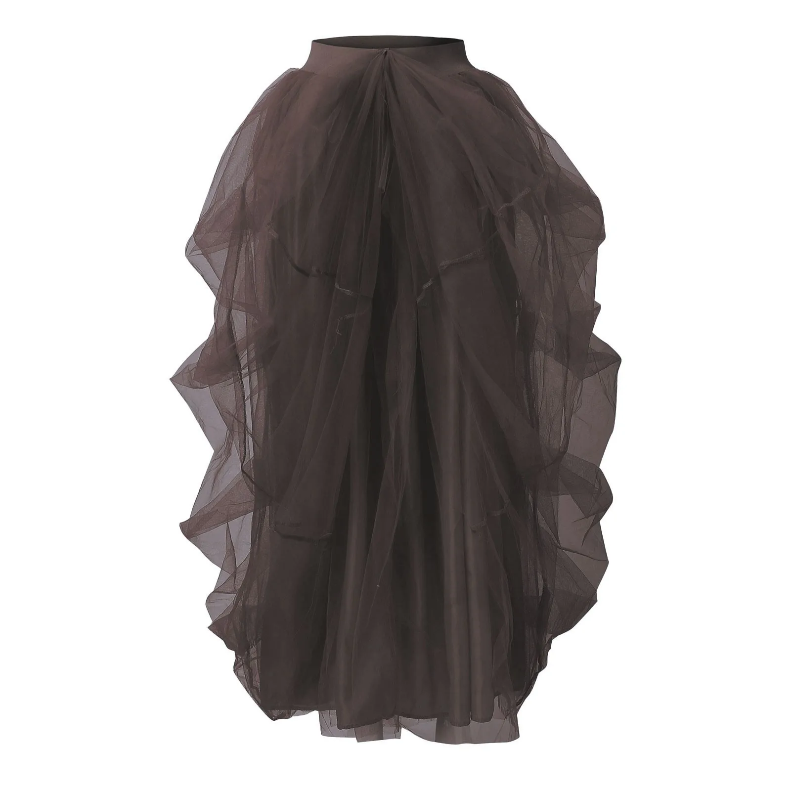 Women's Princess Tutu Skirt Elegant Puffy Tiered Tulle Skirts Fashion Korean Dance Party A Line High Waisted Mesh Maxi Skirt