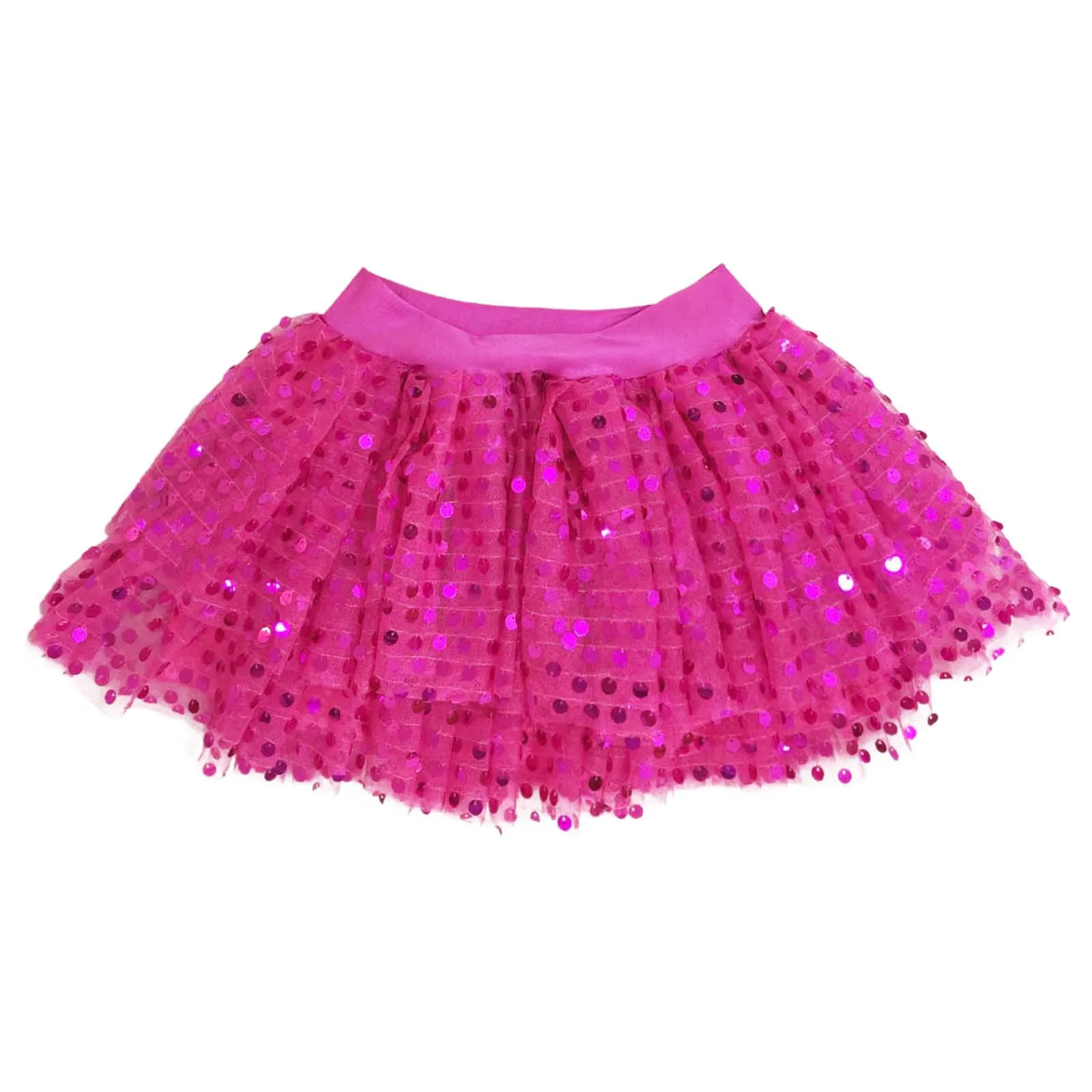 Women Sequined Fashion A-Line Skirt Glitter High Waist Mesh Double Layered Tutu Skirt Clubwear Rave Performance Dancing Costumes