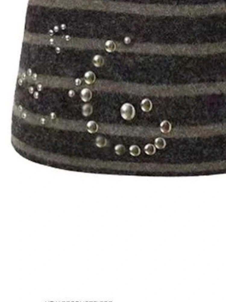 Y2k Aesthetic Women Sexy Stripe Rhinestone Skirts High Waist Vintage Mini Skirt Harajuku Grunge Contrast Color Pencil Faldas