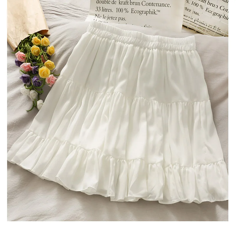 Women's Summer Sexy High Waist Slim Pleated A Line Mini Skirts Korean Fashion Casual Short Black White Skirt Alt Clothes Female