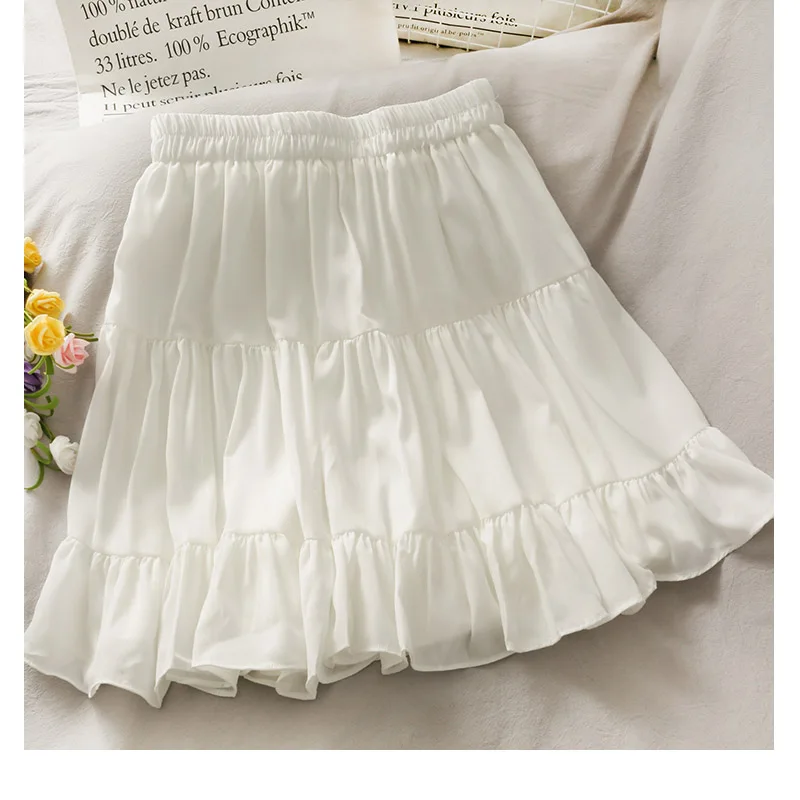 Women's Summer Sexy High Waist Slim Pleated A Line Mini Skirts Korean Fashion Casual Short Black White Skirt Alt Clothes Female