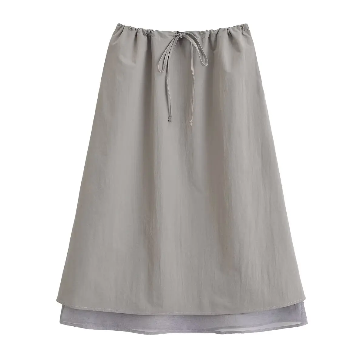 AOMO 2026 Women Gray Patchwork Skirt Strethy Waist Female Skirts QN151
