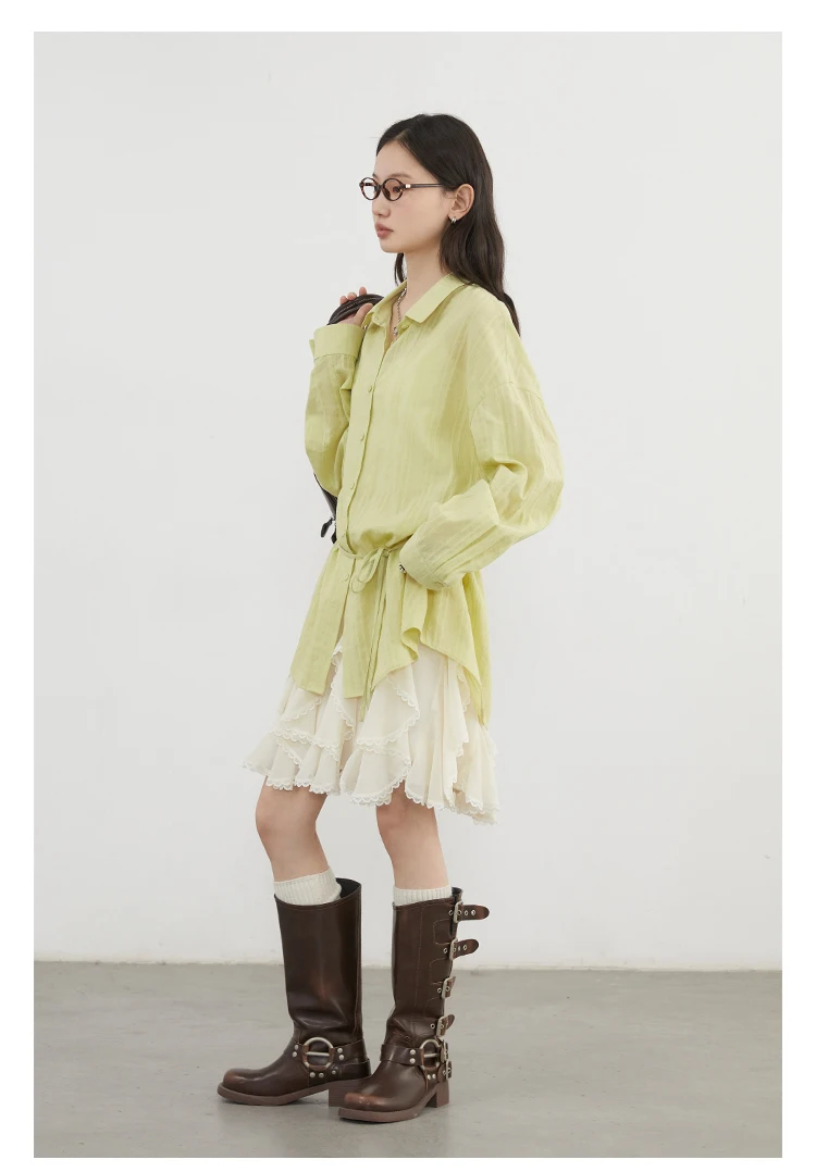 CHIC VEN Korean Women Skirts A Line Loose Casual New High Waist Irregular Lace Half Length Female Skirt Spring Summer 2025