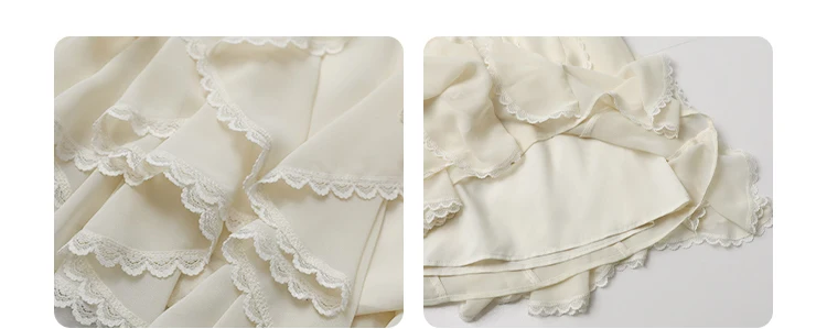 CHIC VEN Korean Women Skirts A Line Loose Casual New High Waist Irregular Lace Half Length Female Skirt Spring Summer 2025