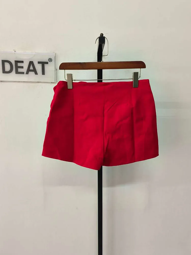 DEAT Trendy Fashion Women's 3D Flower Mini Skirts 2026 Spring New Items High Waist Wrap Hip Solid Color Skirt Female 11XX8807