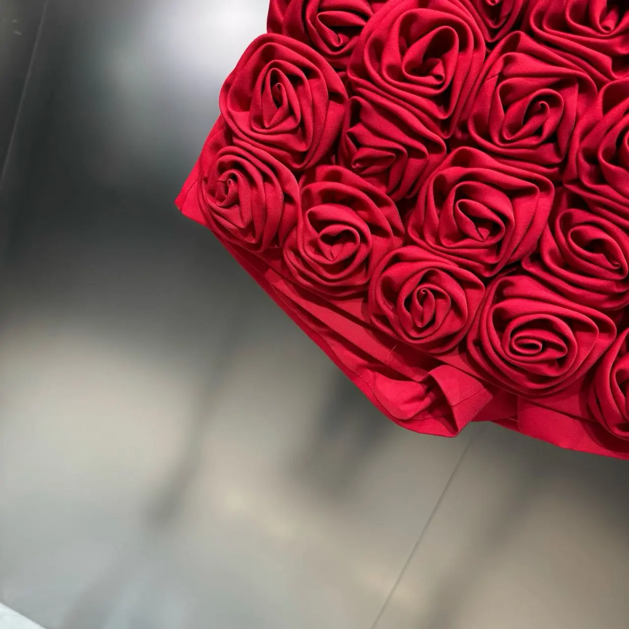 DEAT Trendy Fashion Women's 3D Flower Mini Skirts 2026 Spring New Items High Waist Wrap Hip Solid Color Skirt Female 11XX8807