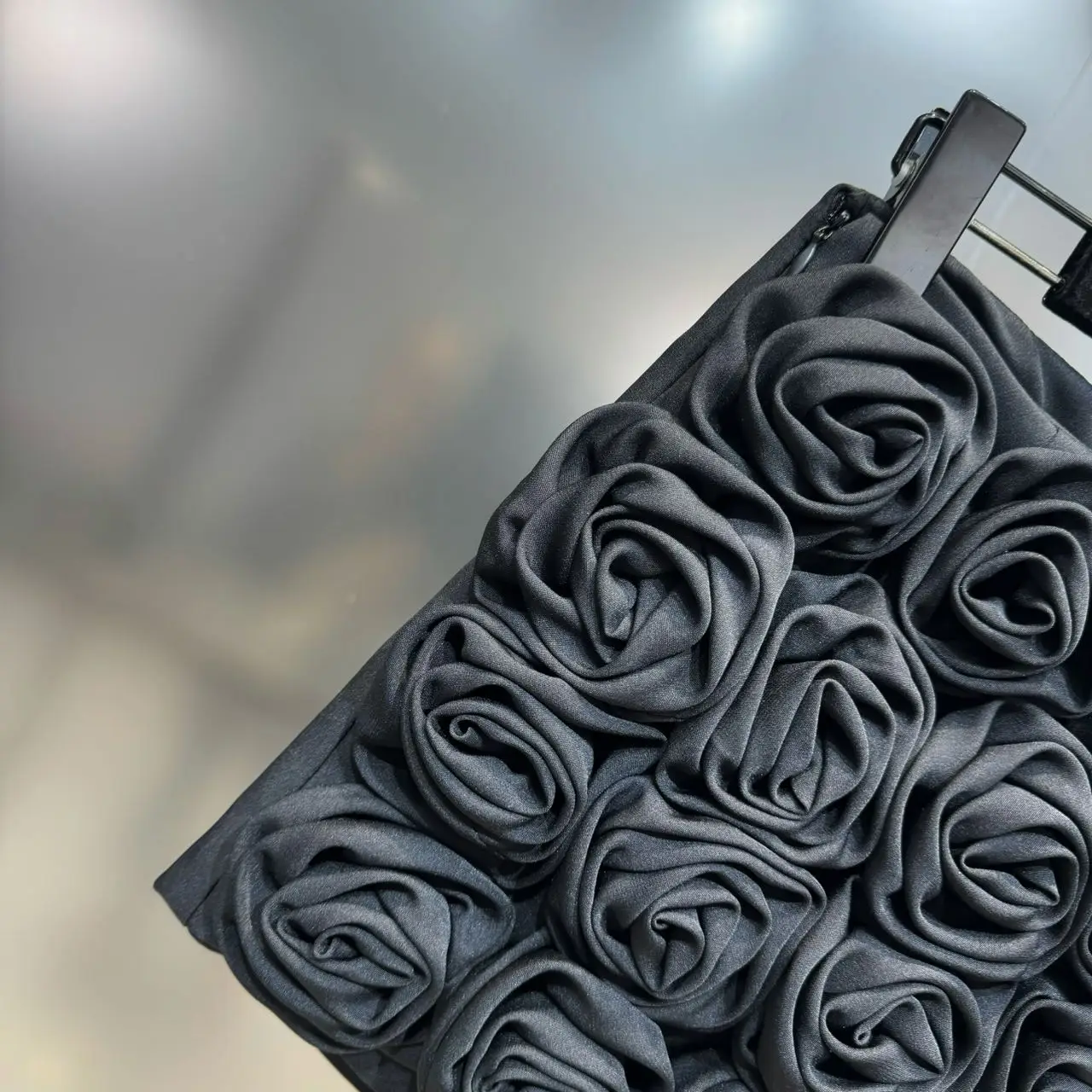 DEAT Trendy Fashion Women's 3D Flower Mini Skirts 2026 Spring New Items High Waist Wrap Hip Solid Color Skirt Female 11XX8807