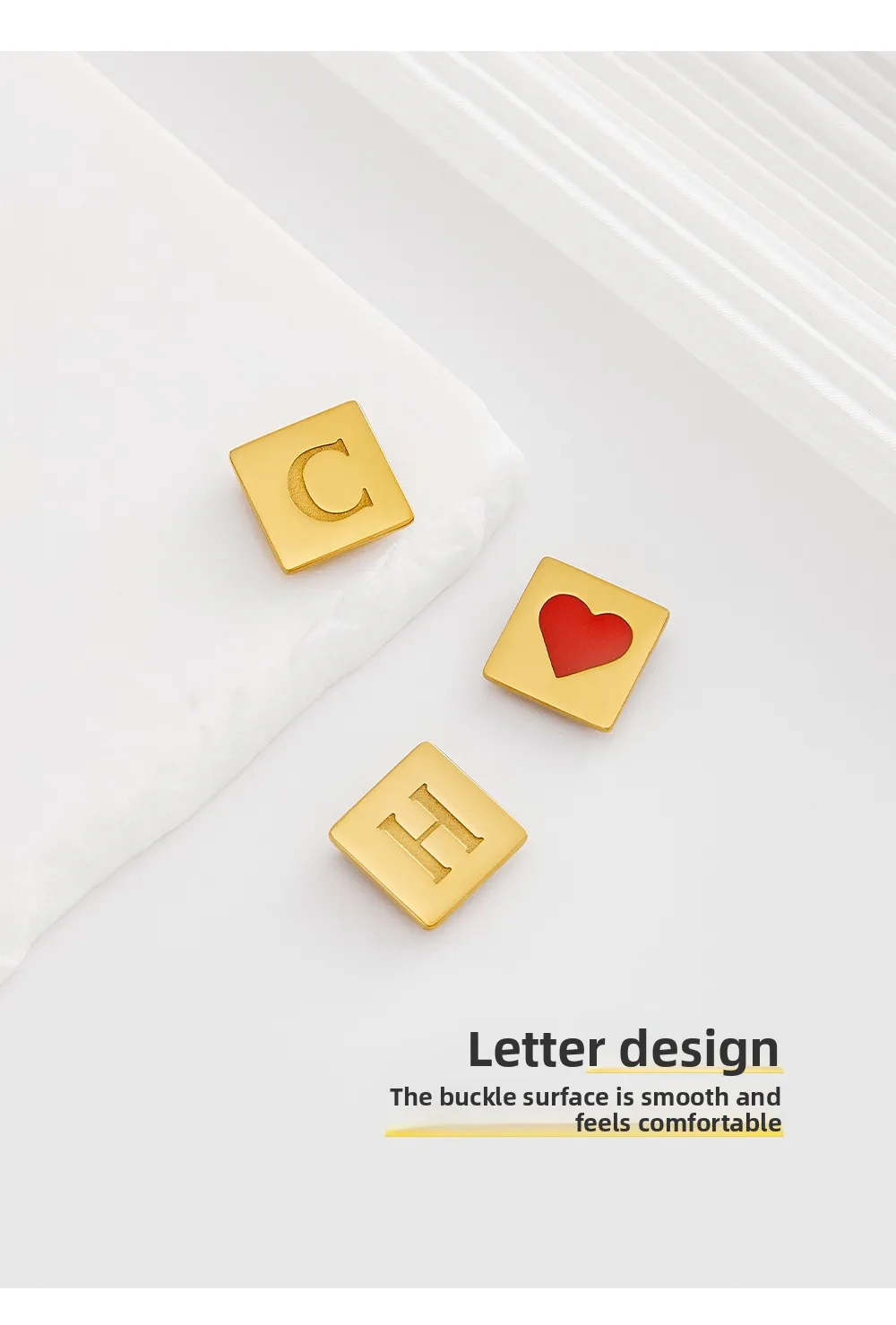 Letter Decoration Buckle For Woven Bags Handmade Diy Small Gold Buckle Durable Fashion High-quality Love Letter Bag Accessories