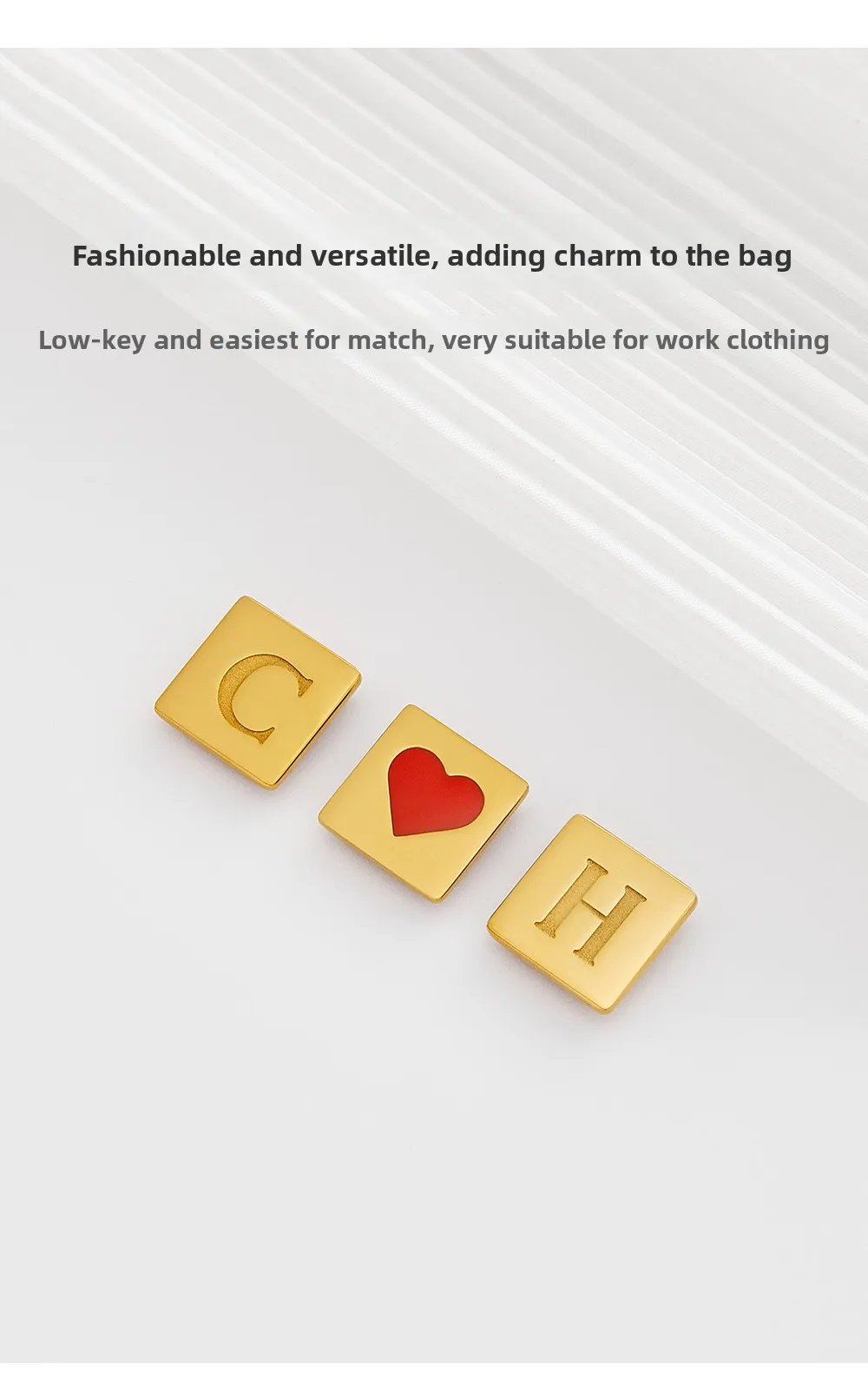 Letter Decoration Buckle For Woven Bags Handmade Diy Small Gold Buckle Durable Fashion High-quality Love Letter Bag Accessories