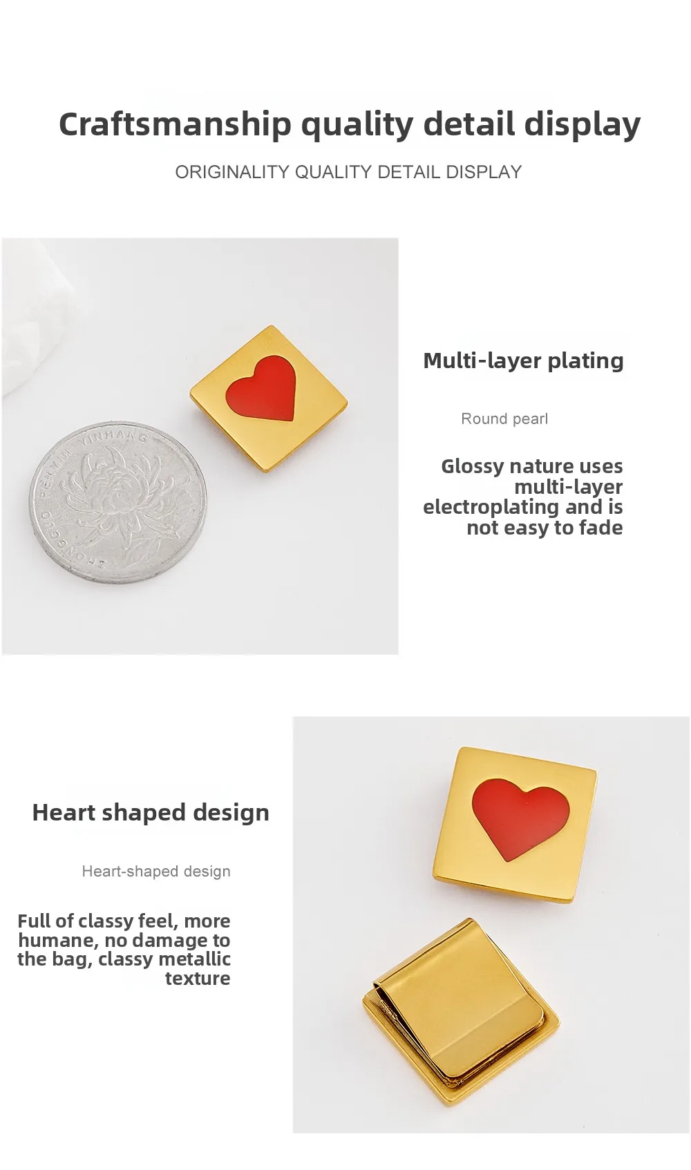 Letter Decoration Buckle For Woven Bags Handmade Diy Small Gold Buckle Durable Fashion High-quality Love Letter Bag Accessories