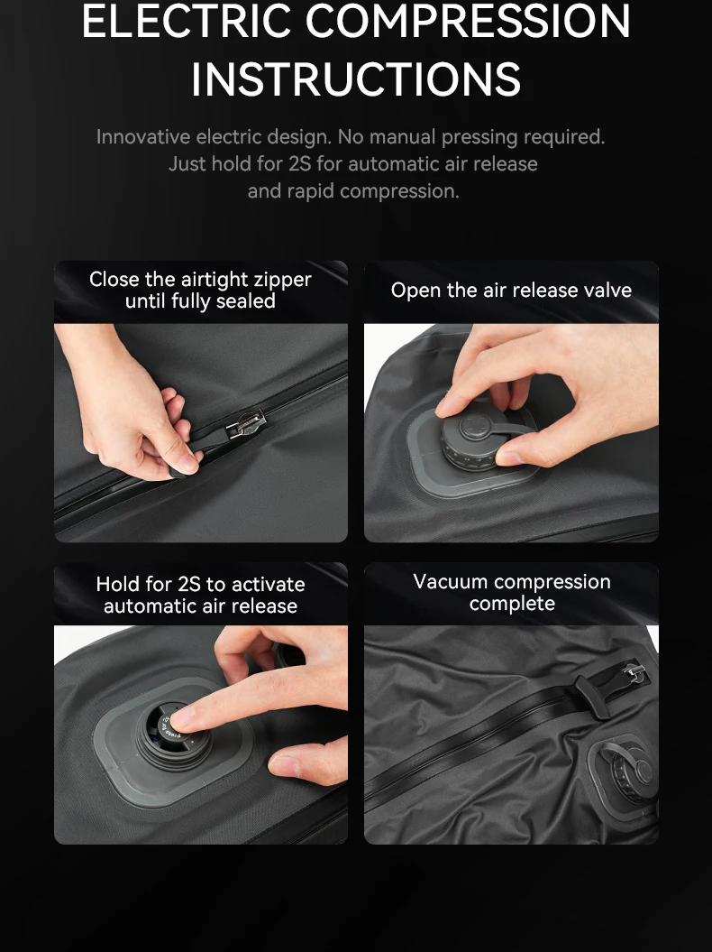 ReeYee Automatic Vacuum Storage Bags for Clothes, Travel Space Saver for Down Jackets, Waterproof & Airtight Compression Bag