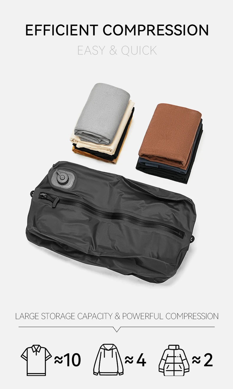 ReeYee Automatic Vacuum Storage Bags for Clothes, Travel Space Saver for Down Jackets, Waterproof & Airtight Compression Bag