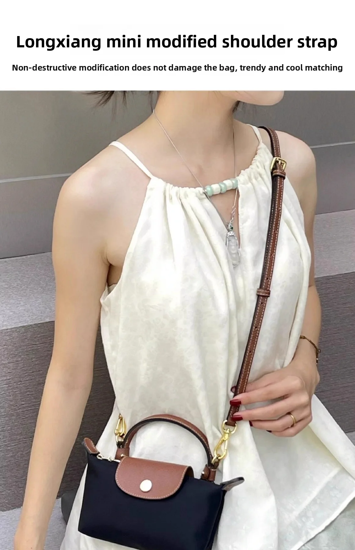 Mini Bags Leather Shoulder Strap Kit Fit For Longchamp Mini Pouch Adjustable Crossbody Small Bag Accessories