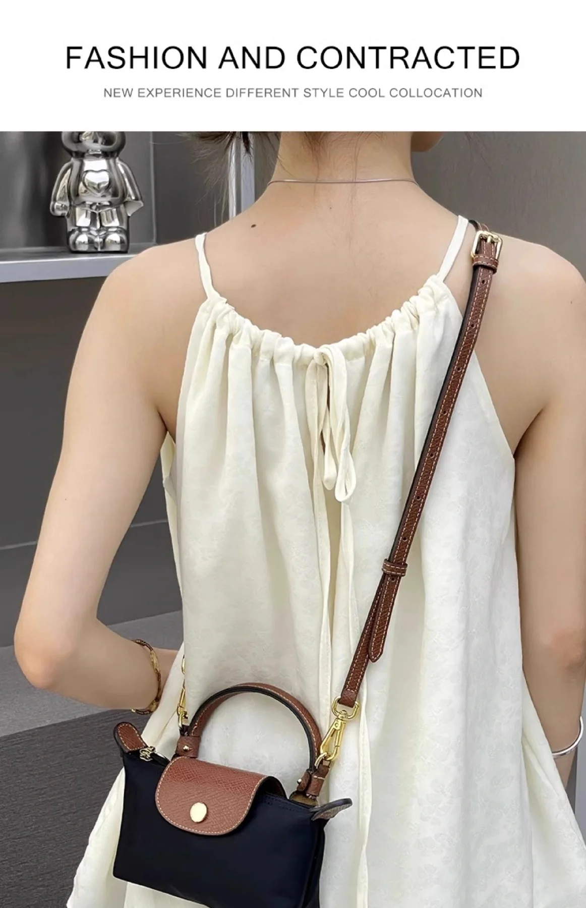 Mini Bags Leather Shoulder Strap Kit Fit For Longchamp Mini Pouch Adjustable Crossbody Small Bag Accessories