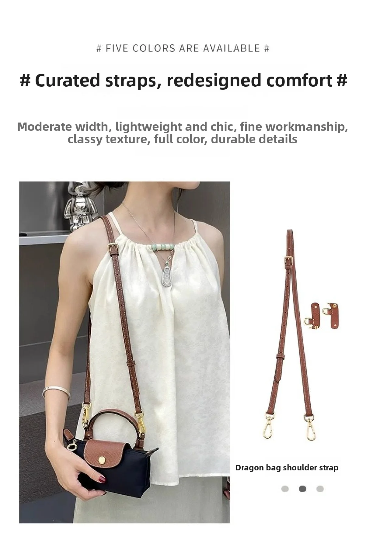 Mini Bags Leather Shoulder Strap Kit Fit For Longchamp Mini Pouch Adjustable Crossbody Small Bag Accessories