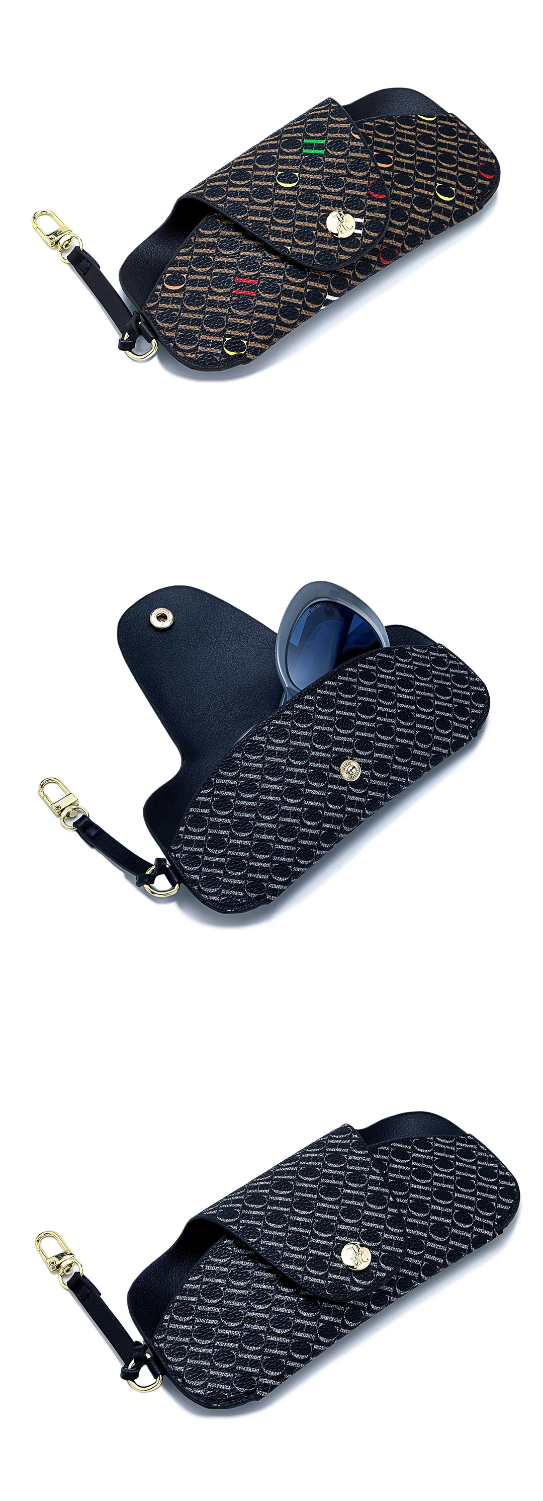 CH Snap Button Glasses Storage Bag Niche Brand New Portable Anti-Drop Anti-Crush Sunglasses Storage Bag