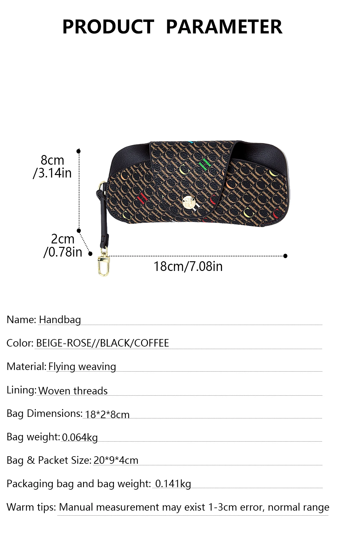 CH Snap Button Glasses Storage Bag Niche Brand New Portable Anti-Drop Anti-Crush Sunglasses Storage Bag
