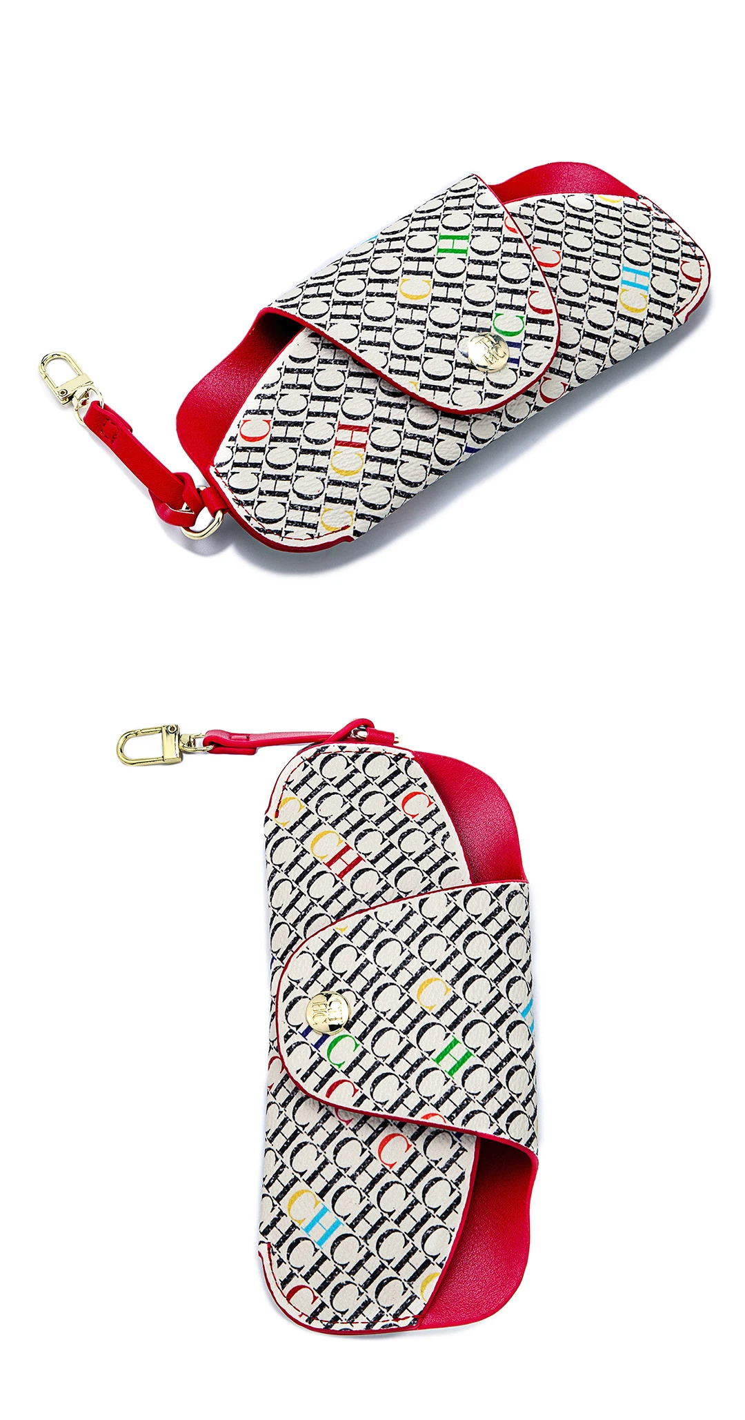 CH Snap Button Glasses Storage Bag Niche Brand New Portable Anti-Drop Anti-Crush Sunglasses Storage Bag