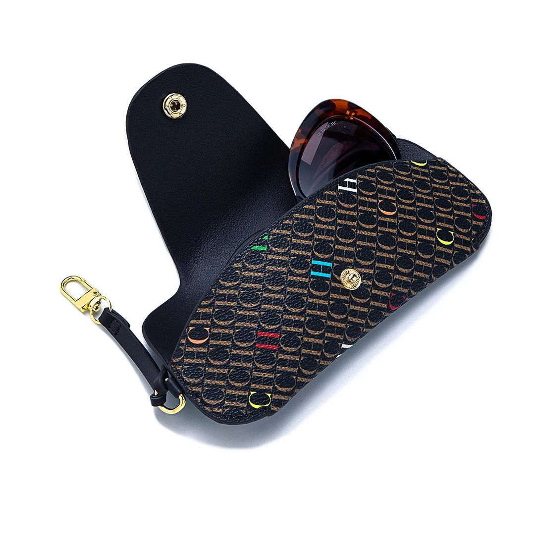 CH Snap Button Glasses Storage Bag Niche Brand New Portable Anti-Drop Anti-Crush Sunglasses Storage Bag