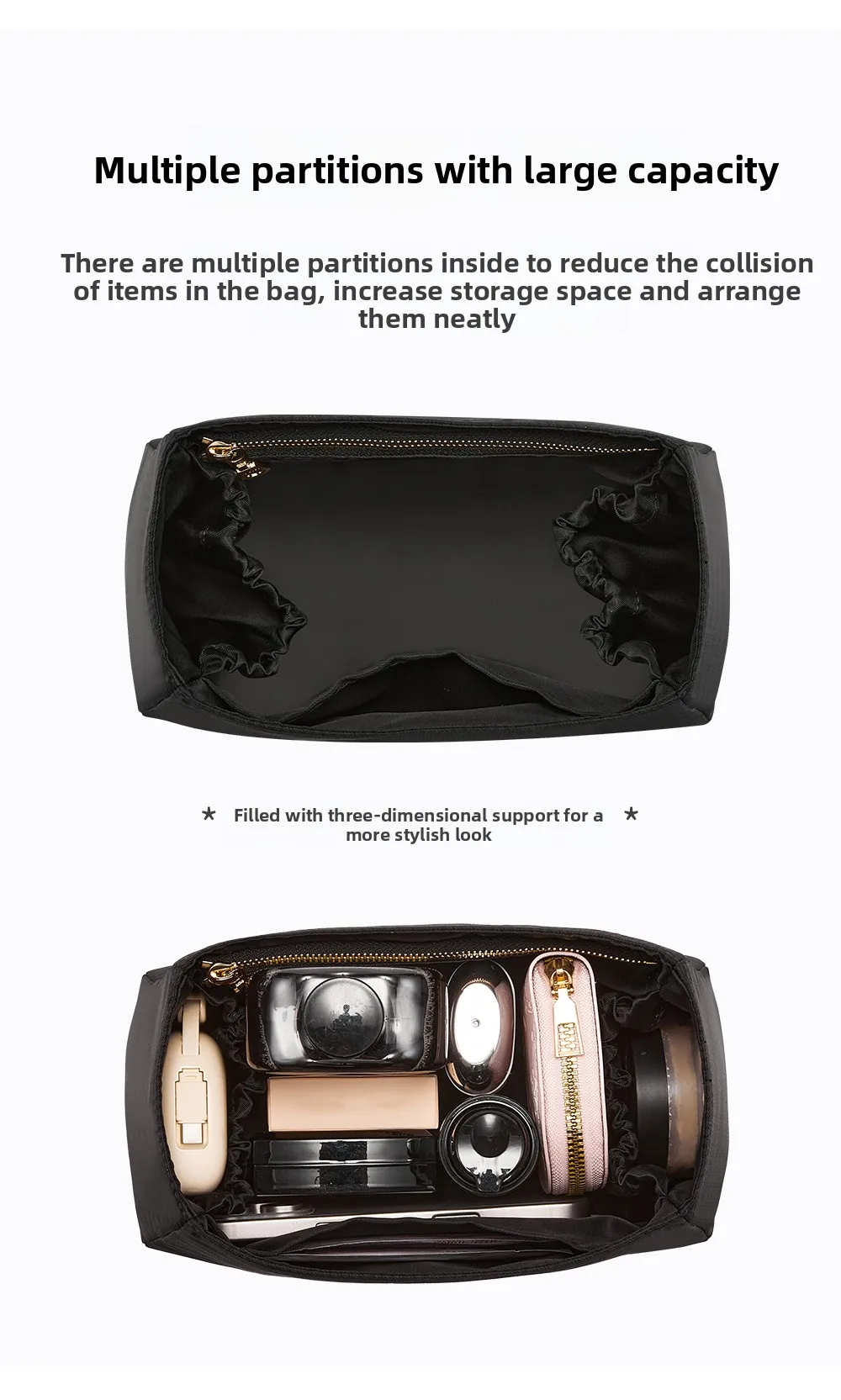 Bag Organizer Insert For Chanel 25bag S Bag Support Nylon Bag Insert Storage Chain Bag Transform Accessories
