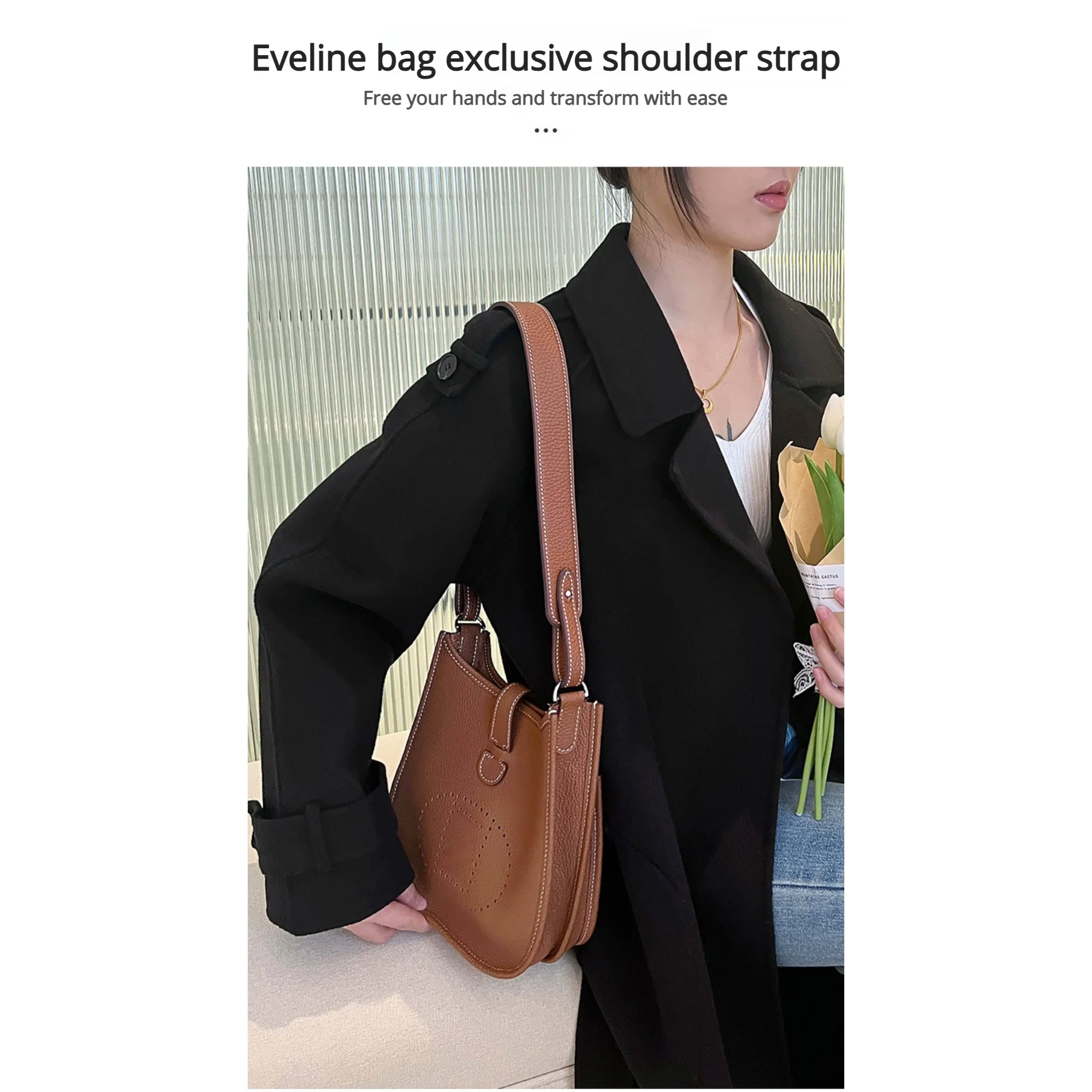 Bag Shoulder Strap For 29 Evelyne16 Mini Top-grain Leather Durable Fashion Bag Strap Modification Bag Accessories