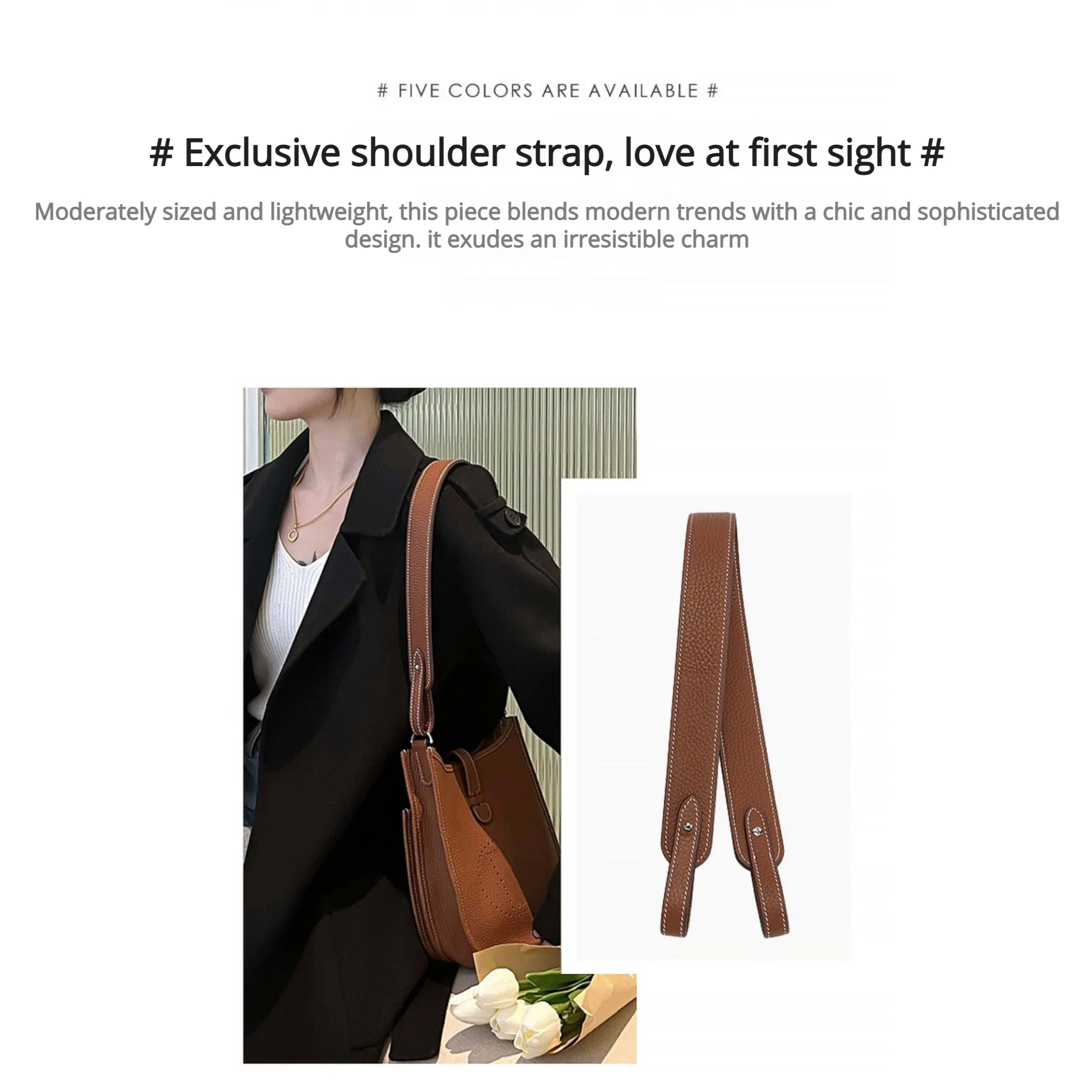 Bag Shoulder Strap For 29 Evelyne16 Mini Top-grain Leather Durable Fashion Bag Strap Modification Bag Accessories