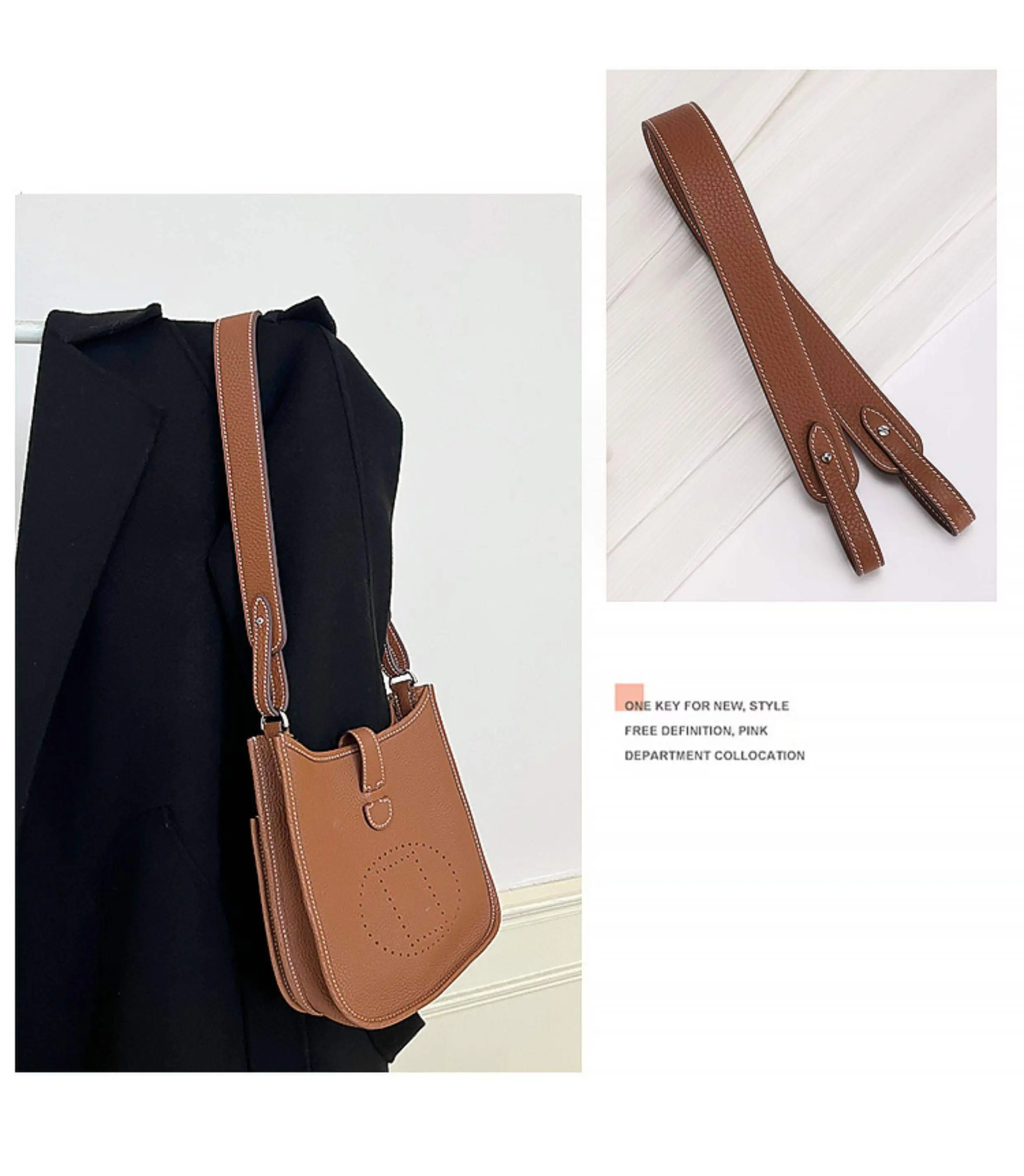 Bag Shoulder Strap For 29 Evelyne16 Mini Top-grain Leather Durable Fashion Bag Strap Modification Bag Accessories
