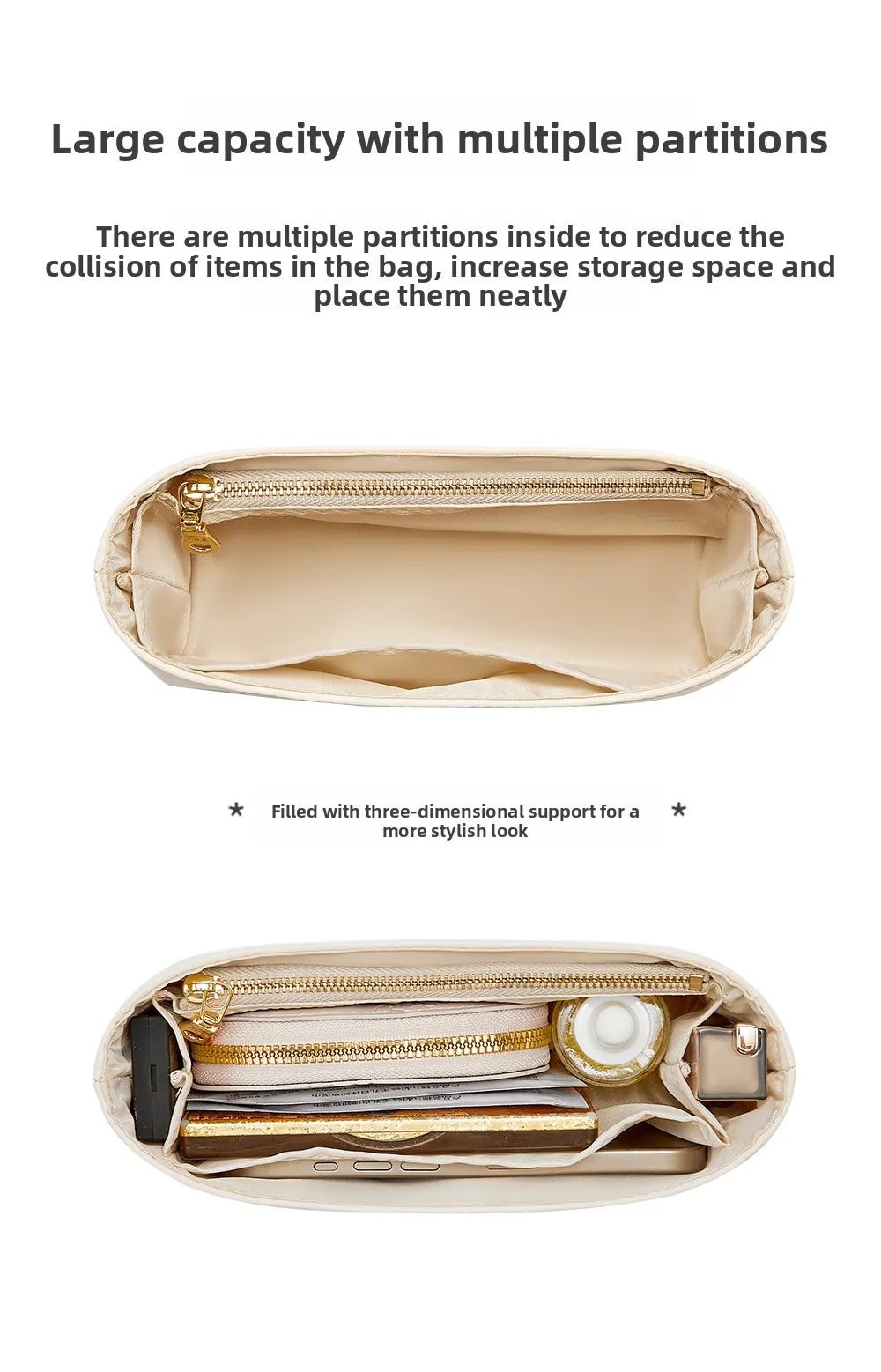 Nylon Bag Organizer Insert For Mini Herbag,Waterproof Bag Insert Bag Storage Bag Support,Bag Inner Bag Replacement Accessories