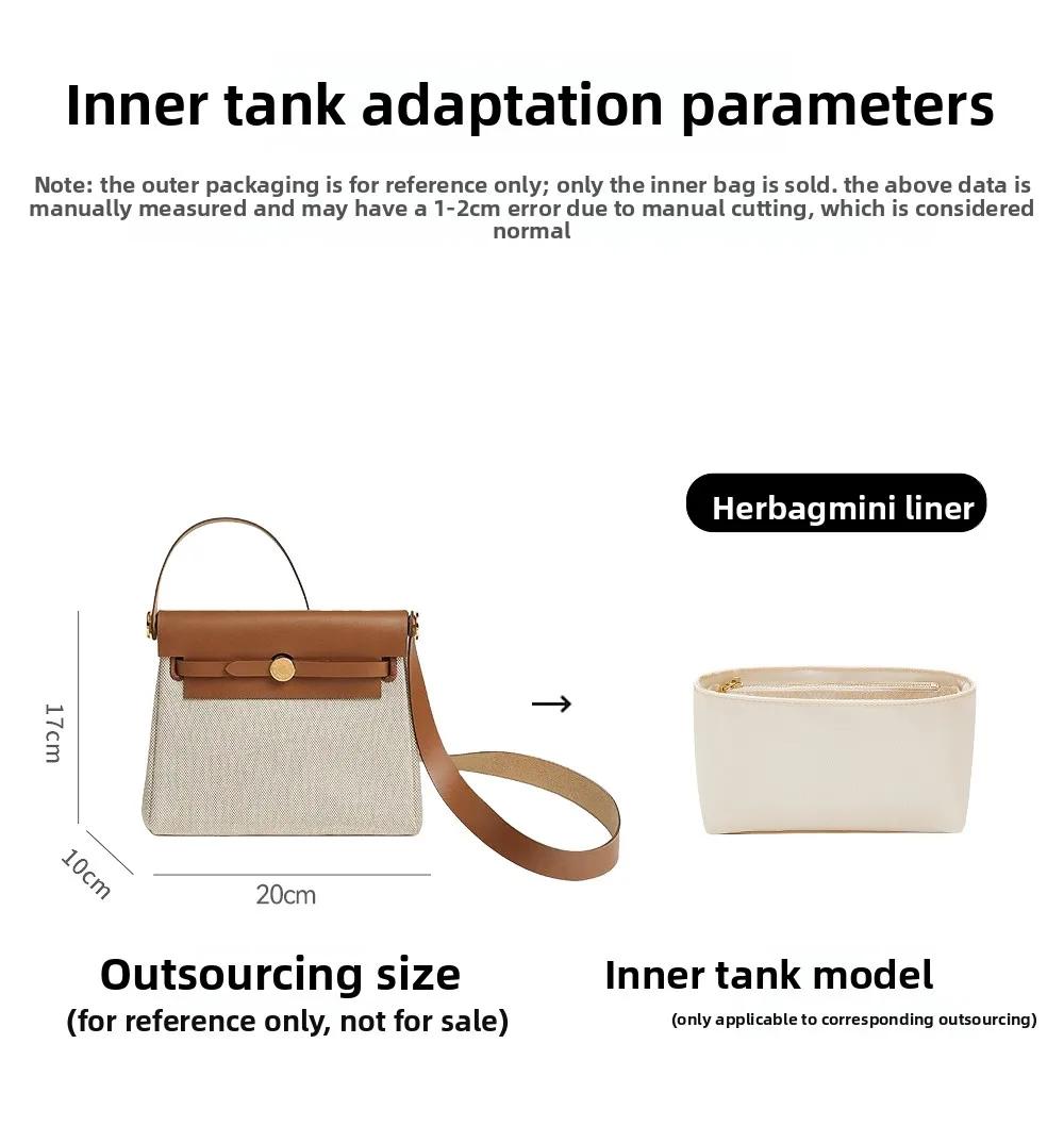 Nylon Bag Organizer Insert For Mini Herbag,Waterproof Bag Insert Bag Storage Bag Support,Bag Inner Bag Replacement Accessories