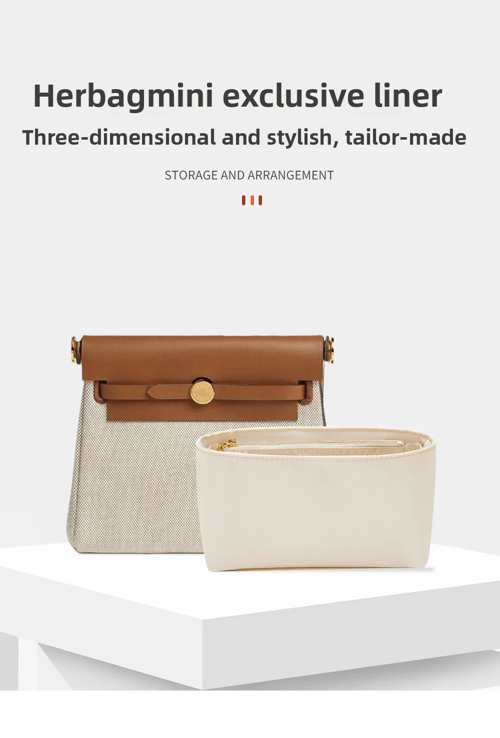 Nylon Bag Organizer Insert For Mini Herbag,Waterproof Bag Insert Bag Storage Bag Support,Bag Inner Bag Replacement Accessories
