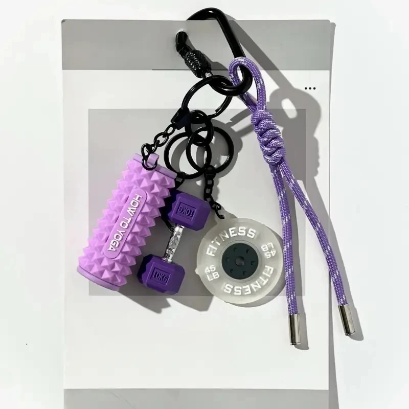 Fitness Keychain Gym Lovers Fitness Enthusiast Gift Barbell Dumbbell Keychain Fitness Bag backpack Charms