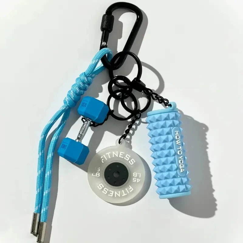 Fitness Keychain Gym Lovers Fitness Enthusiast Gift Barbell Dumbbell Keychain Fitness Bag backpack Charms