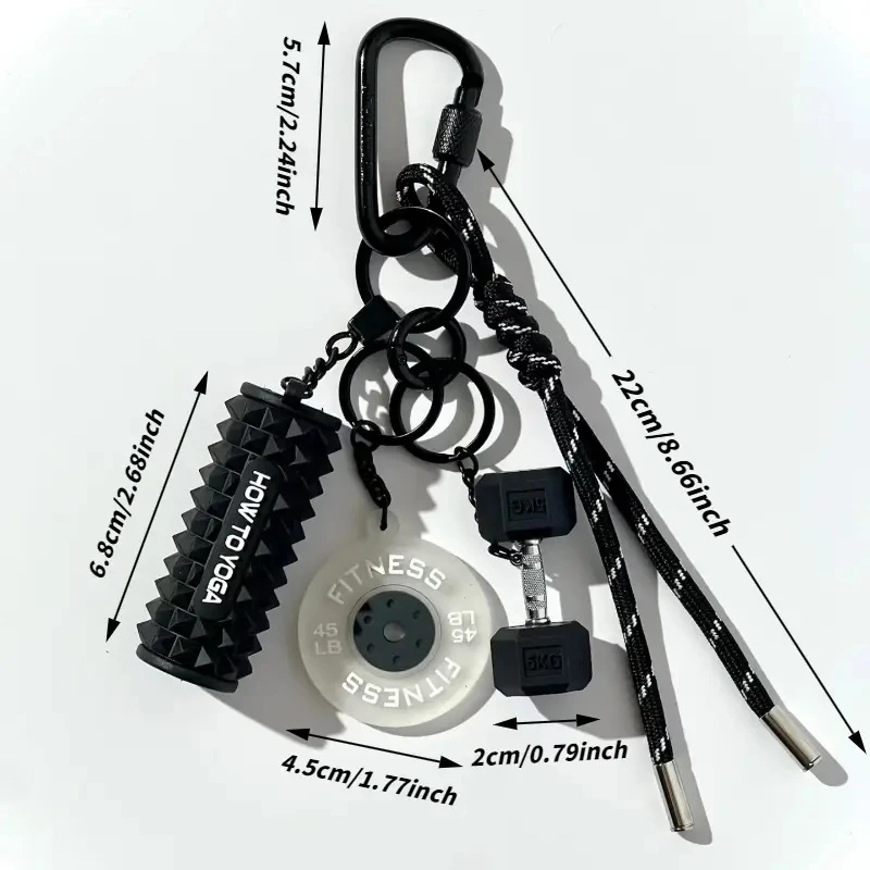 Fitness Keychain Gym Lovers Fitness Enthusiast Gift Barbell Dumbbell Keychain Fitness Bag backpack Charms