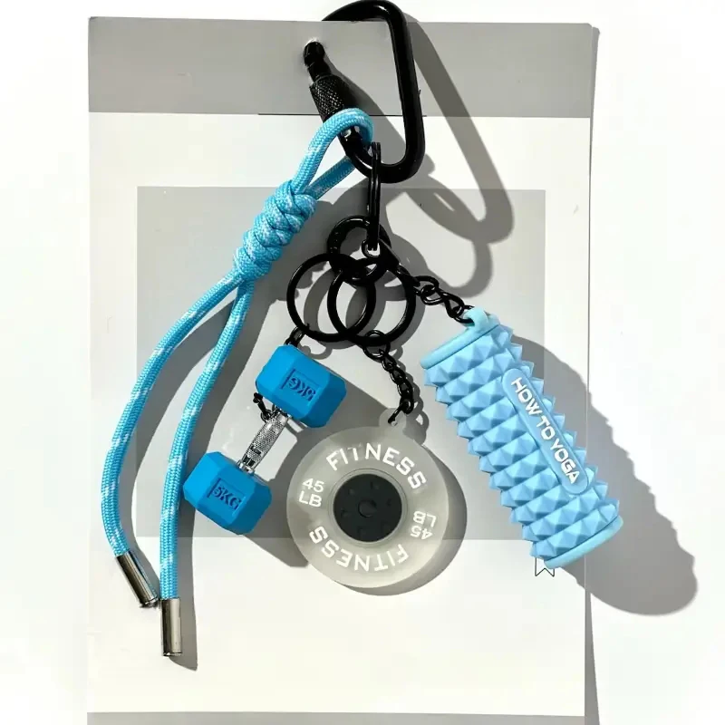 Fitness Keychain Gym Lovers Fitness Enthusiast Gift Barbell Dumbbell Keychain Fitness Bag backpack Charms