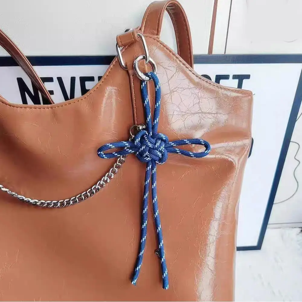 Colorful Braided Lanyard Keychain For Phone Case Anti Lost Knot Rope Strap Car Keyring DIY Bag Charm Bag Pendant Accessories